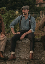 High-Rise Flannel Workwear Trouser - Navy