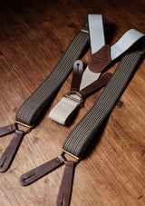 Button Braces w/ Gold Brass Fittings - Utility Stripe