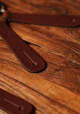 Button Braces w/ Silver Brass Fittings - Tobacco