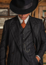 Broadway Cropped Waistcoat - Atlantic Chalk Stripe