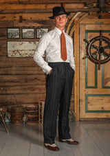 Broadway Dalton Trousers - Atlantic Chalk Stripe