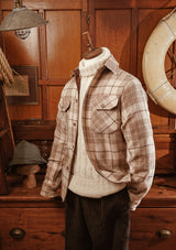 Brower Harris Tweed Overshirt - Cream Tartan