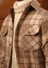 Brower Harris Tweed Overshirt - Cream Tartan