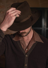 Fawcett Lambs Wool Cardigan - Hazelnut