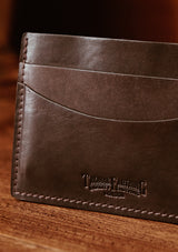 Saddle Leather Card Holder Wallet - Dark Brown