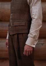 Brockman Harris Tweed Waistcoat - Autumn Leaf Check