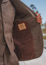 Brockman Waistcoat - Dark Brown Prince Of Wales Check