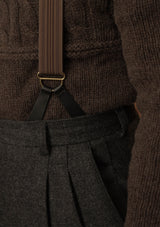 Clapperton Half Cable Knit Lambswool Sweater - Brown