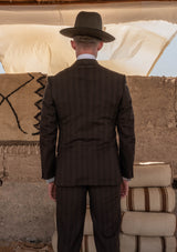 Munro Double Breasted Lightweight Jacket - Desert Sand Pinstripe