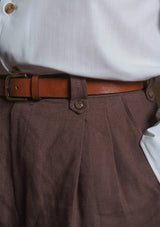 Gene Pure Linen Shorts - Cocoa