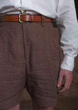 Gene Pure Linen Shorts - Cocoa
