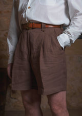 Gene Pure Linen Shorts - Cocoa