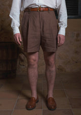 Gene Pure Linen Shorts - Cocoa