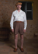 Gene Pure Linen Shorts - Cocoa