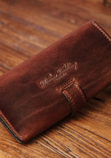 Saddle Leather Glasses Case - Dark Brown