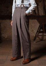 Coleman Clark Trouser - Cement Hopsack