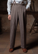 Coleman Clark Trouser - Cement Hopsack