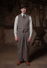 Coleman Clark Trouser - Cement Hopsack