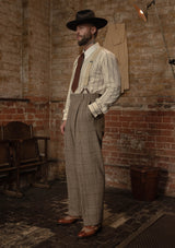 Brockman Harris Tweed Clark Trouser - Light Grey & Cinnamon Check