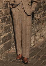 Brockman Harris Tweed Clark Trouser - Light Grey & Cinnamon Check