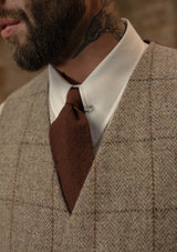Brockman Harris Tweed Waistcoat - Light Grey & Cinnamon Check
