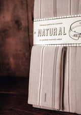 Grandad Collar Shirt in Japanese Cotton - Clay Brown Pinstripe