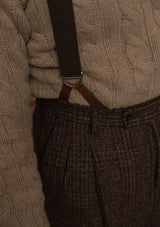 Anderson Cable Knit Super-soft Lambswool Sweater - Biscuit