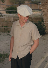 Crochet Short Sleeve Board Shirt - Biscuit