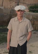 Crochet Short Sleeve Board Shirt - Biscuit