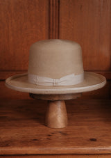 Lawson Open-Crown Fedora - Beige & Caramel