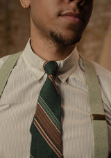 Cotton Workwear Shirt - Cream Pinstripe