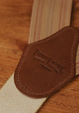 Button Braces w/ Brass Fittings - Oxford Wheat w/ Stripe