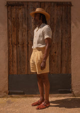 Gene Pure Linen Shorts - Lemon