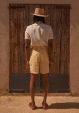 Gene Pure Linen Shorts - Lemon