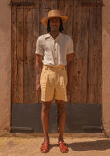 Gene Pure Linen Shorts - Lemon