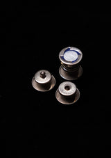 Original 1920's Round Swirl Snap Cufflinks - Grey