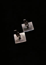 Native American Sterling Silver & Turquoise Square Cufflinks