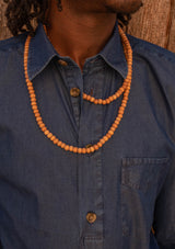 Lightweight Half Button Long Sleeve Shirt - Denim