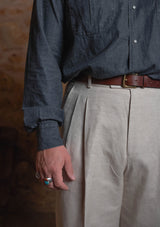 Lightweight Charcoal Denim Western Shirt w/ Mother of Pearl Buttons