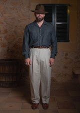 Lightweight Charcoal Denim Western Shirt w/ Mother of Pearl Buttons