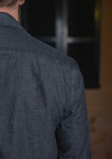 Lightweight Charcoal Denim Western Shirt w/ Mother of Pearl Buttons