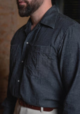 Lightweight Charcoal Denim Western Shirt w/ Mother of Pearl Buttons