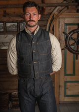 Rawlins Selvedge Denim Waistcoat - Indigo Blue