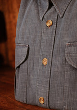 Lightweight Denim Western Shirt - Pale Blue