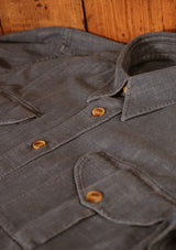 Lightweight Denim Western Shirt - Pale Blue