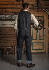 Rawlins Selvedge Denim Waistcoat - Indigo Blue