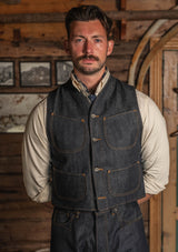 Rawlins Selvedge Denim Waistcoat - Indigo Blue