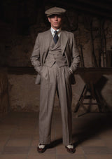 Emile Merino Wool Double Breasted Waistcoat - Dark Brown Prince of Wales