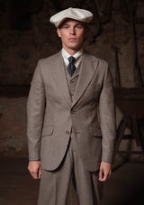 Emile Merino Wool Single Breasted Waistcoat - Dark Brown Prince of Wales