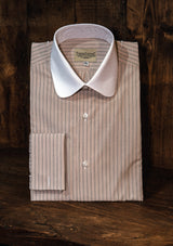 Club Collar Shirt in Japanese Cotton - Dusky Pink